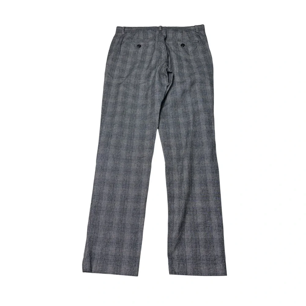 Banana Republic Mens 29x29 Grey Plaid Slim Tapered Fit Trousers Dress Pants